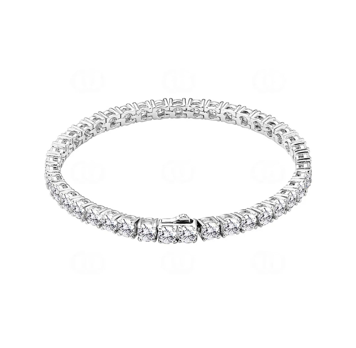 4mm Tennisarmband Weiss vergoldet mit Zirkonia