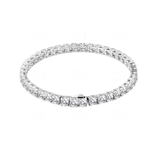 4mm Tennisarmband Weiss vergoldet mit Zirkonia