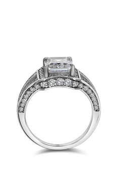Tophills Elaris Halo Design Emerald Cut Diamond Ring