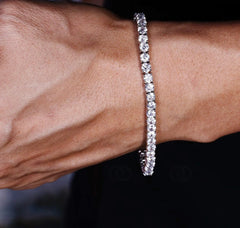 4mm Tennisarmband Weiss vergoldet mit Zirkonia